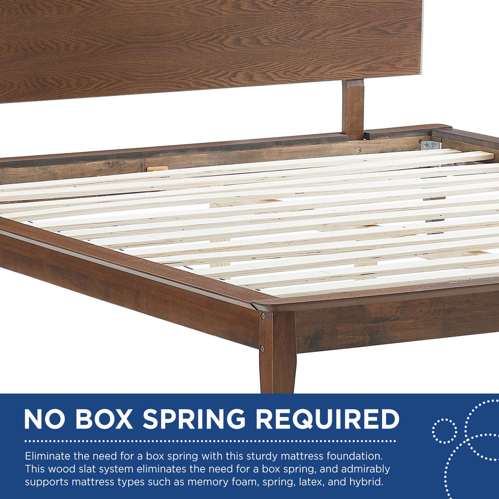 Astra Wood Queen Platform Bed - Walnut
