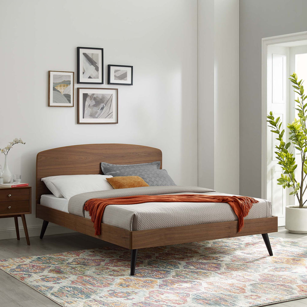Bronwen Wood Queen Platform Bed - Walnut