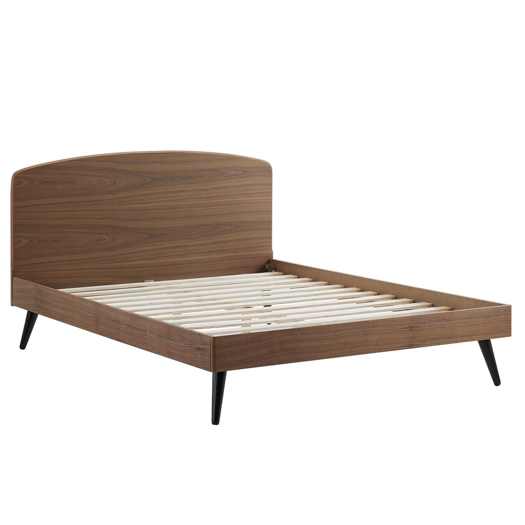 Bronwen Wood Queen Platform Bed - Walnut