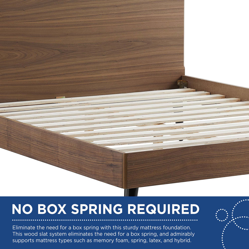 Bronwen Wood Queen Platform Bed - Walnut