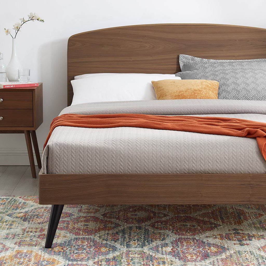 Bronwen Wood Queen Platform Bed - Walnut