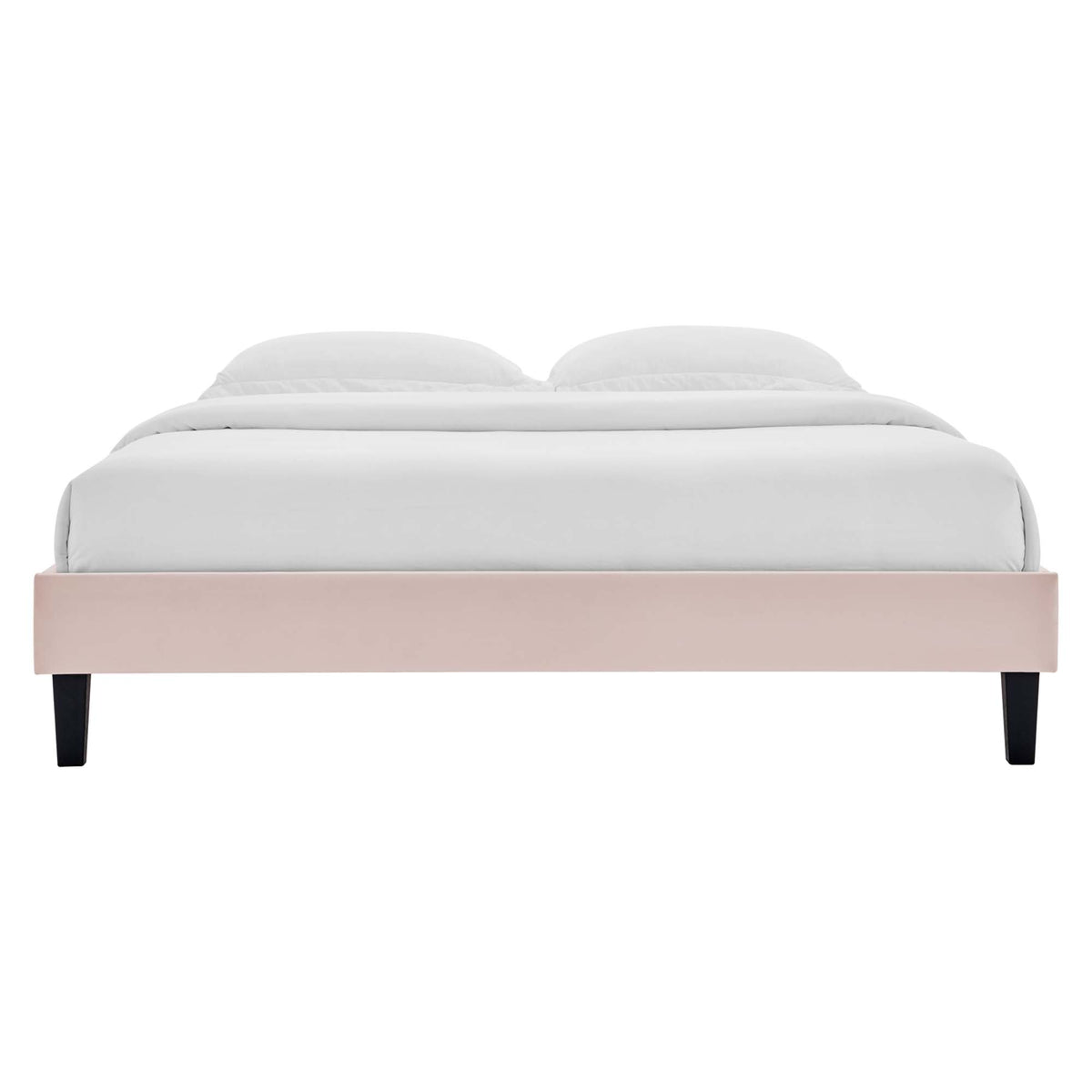 Reign Performance Velvet Twin Platform Bed Frame - Pink