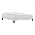 Reign Performance Velvet Queen Platform Bed Frame - Light Gray