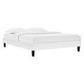 Reign Performance Velvet Queen Platform Bed Frame - White