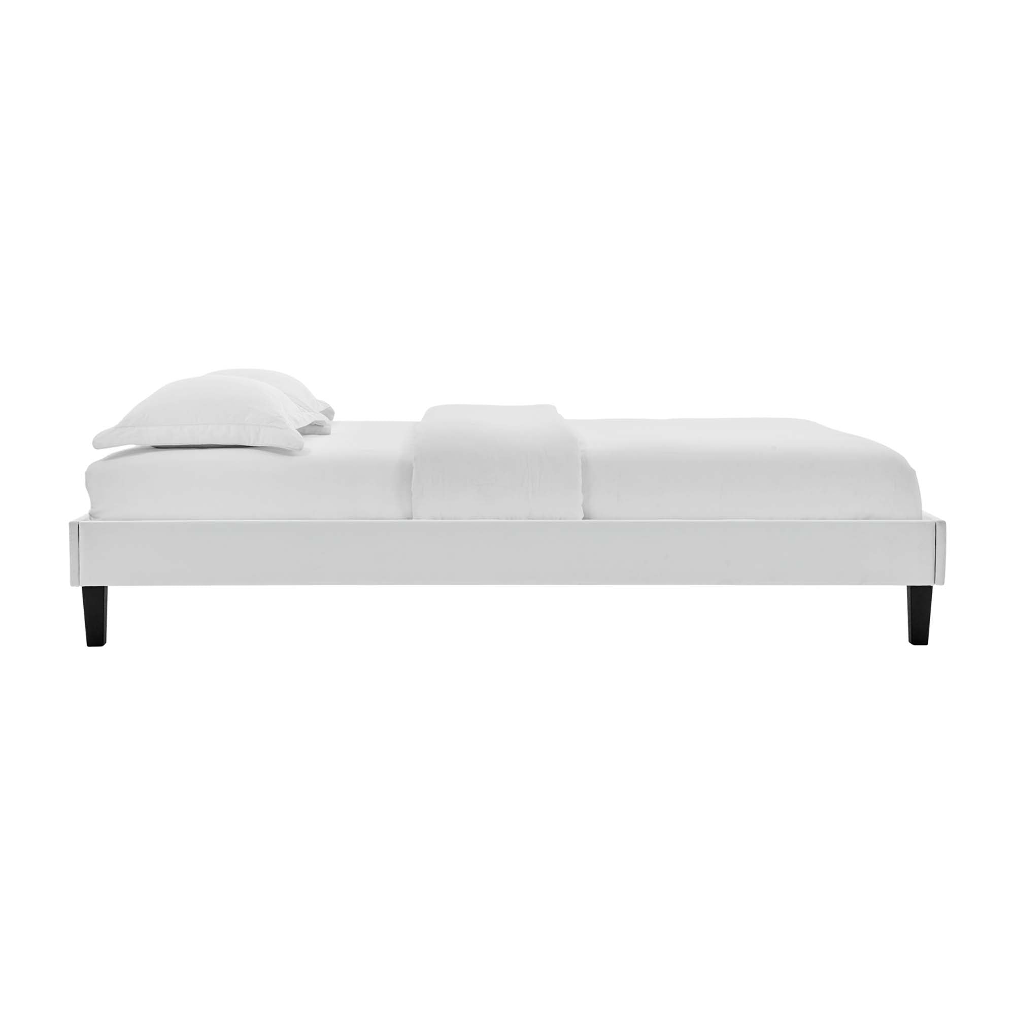 Current Performance Velvet King Platform Bed - Light Gray