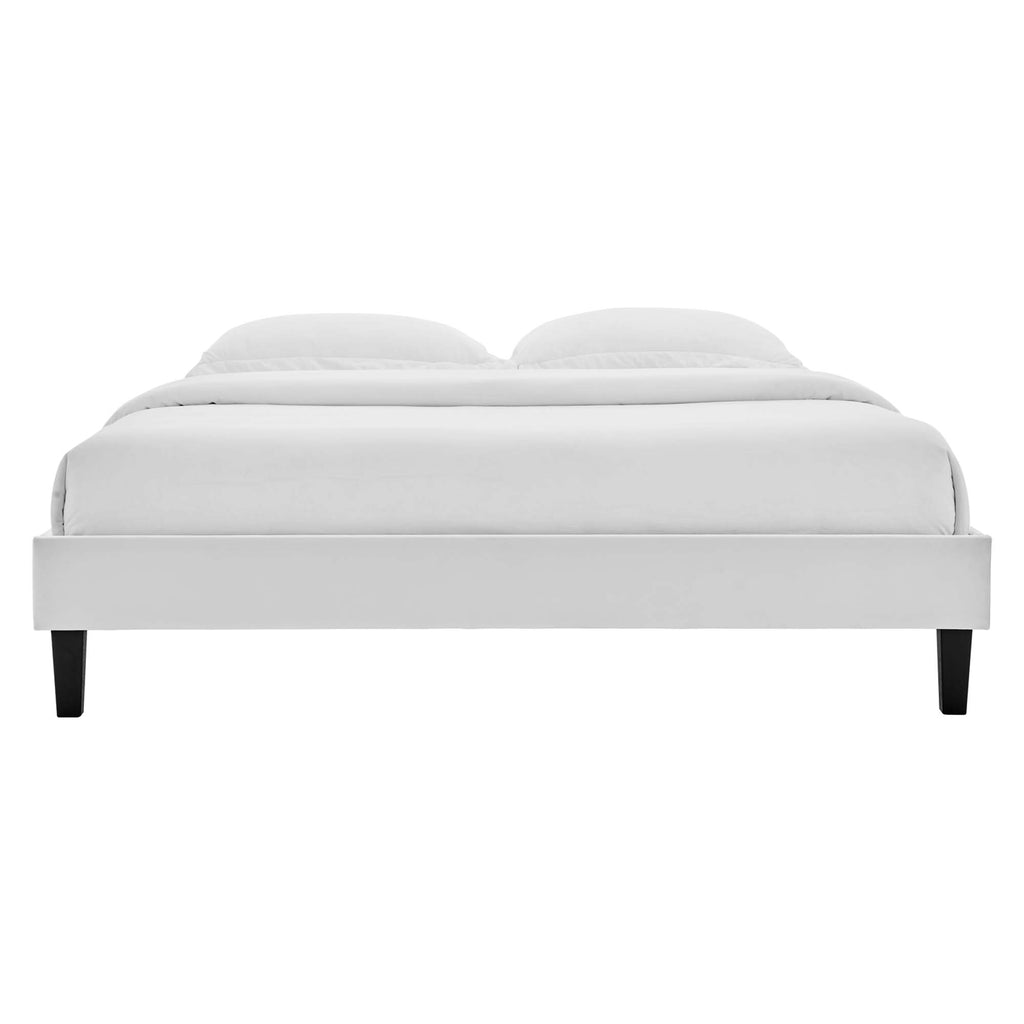 Current Performance Velvet King Platform Bed - Light Gray
