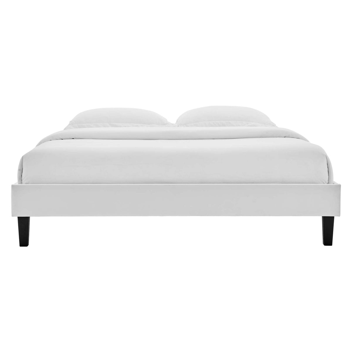 Current Performance Velvet King Platform Bed - Light Gray