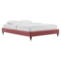 Harlow Performance Velvet Platform Bed Frame - Dusty Rose — Dusty Rose Queen