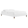 Harlow Performance Velvet Queen Platform Bed Frame - White