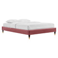 Harlow Performance Velvet King Platform Bed Frame - Dusty Rose
