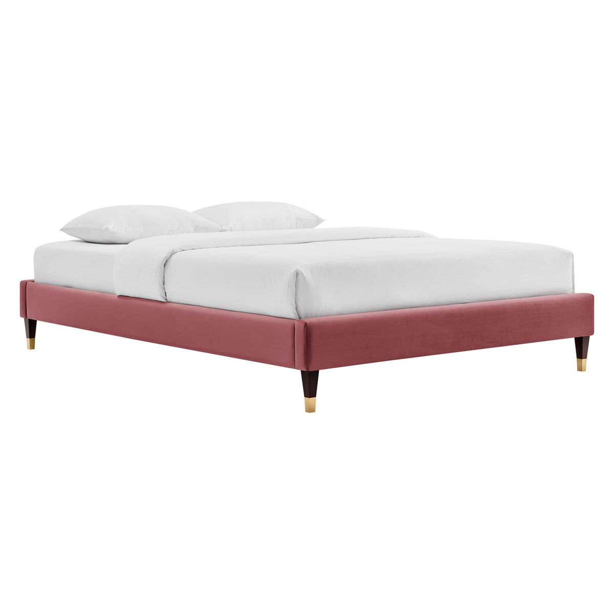 Harlow Performance Velvet Platform Bed Frame - Dusty Rose — Dusty Rose King
