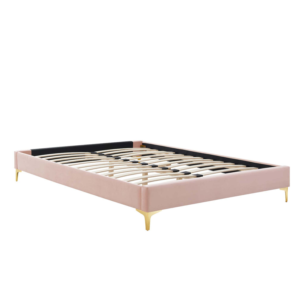 Sutton Performance Velvet Queen Bed Frame - Pink