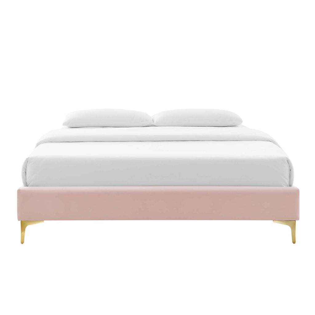Gwyneth Tufted Performance Velvet Queen Platform Bed - Pink (MOD-6751-PNK)