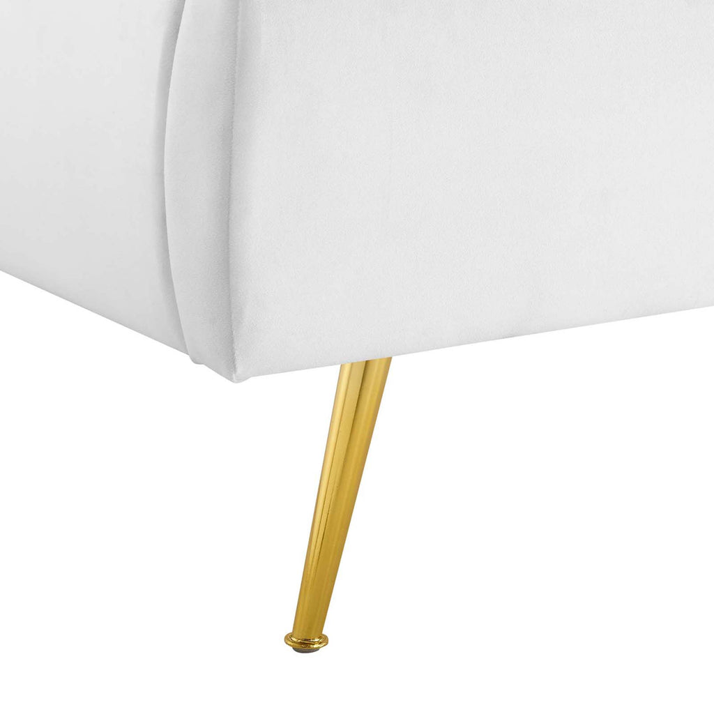 Lana Performance Velvet Queen Wingback Platform Bed - White