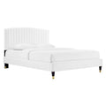 Alessi Performance Velvet Queen Platform Bed - White
