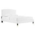 Alessi Performance Velvet Platform Bed - White — White Queen