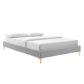 Sutton Performance Velvet Full Bed Frame - Light Gray