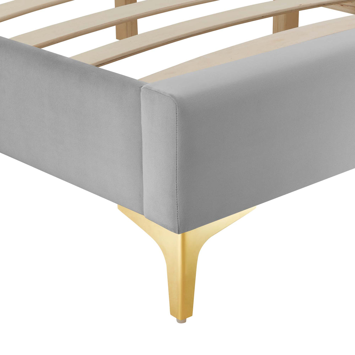 Sutton Performance Velvet Full Bed Frame - Light Gray