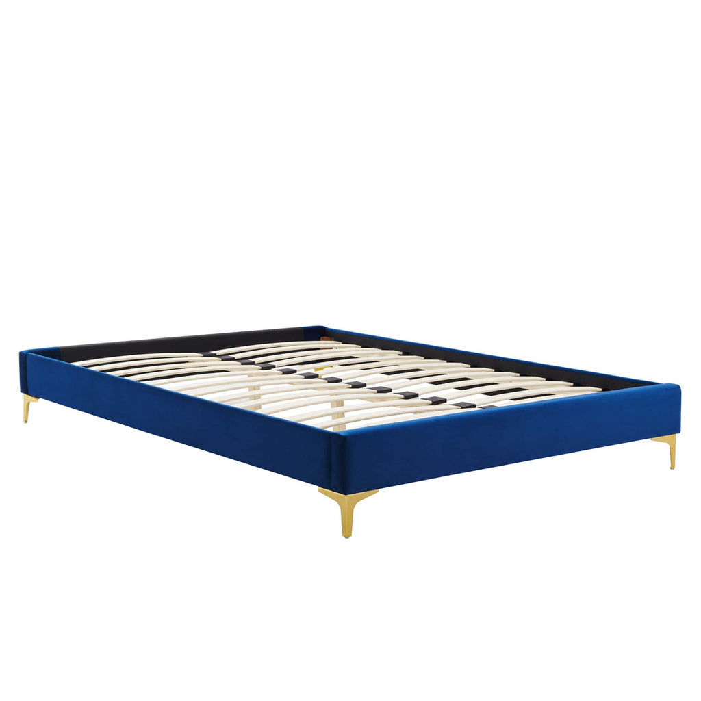 Sutton Performance Velvet Full Bed Frame - Navy