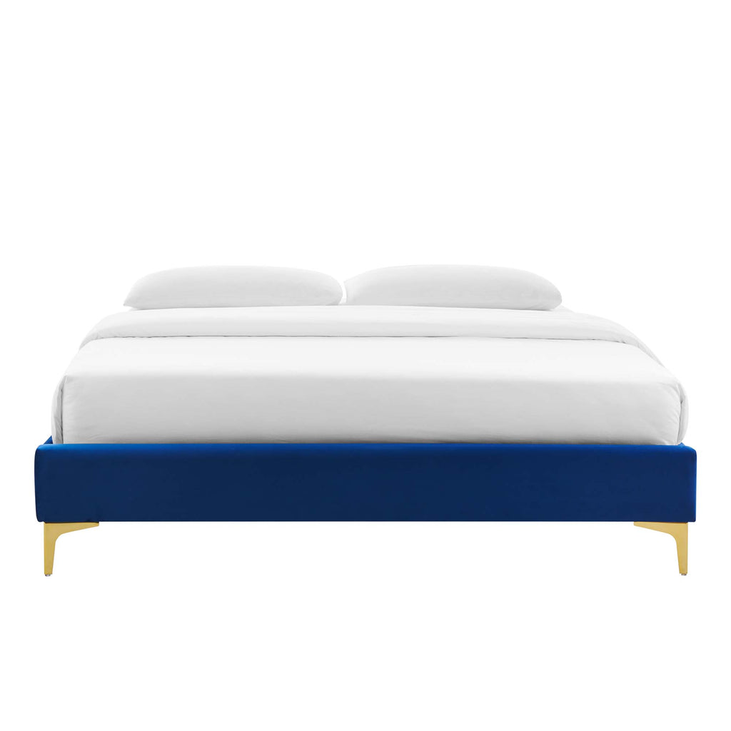Sutton Performance Velvet Full Bed Frame - Navy