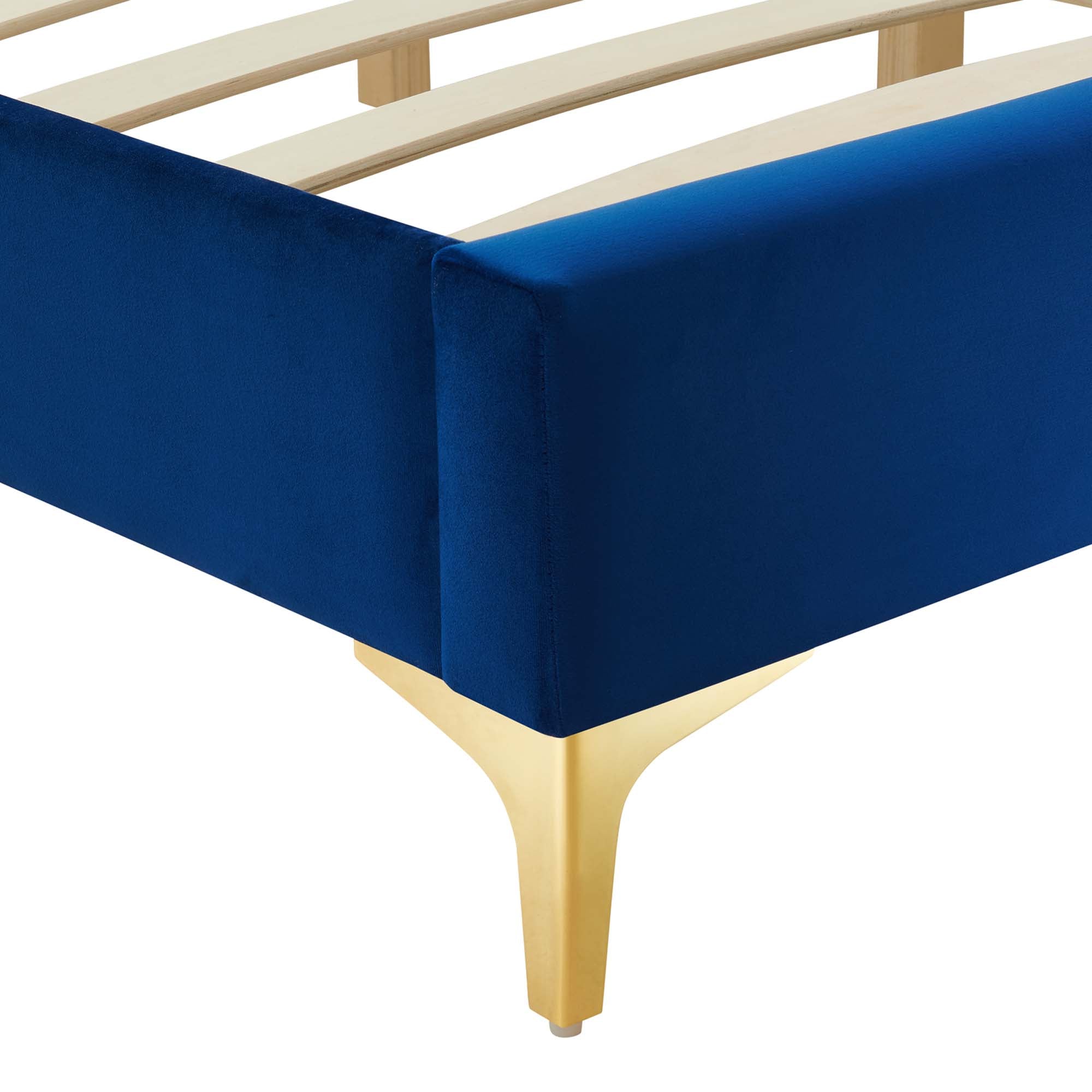 Sutton Performance Velvet Full Bed Frame - Navy