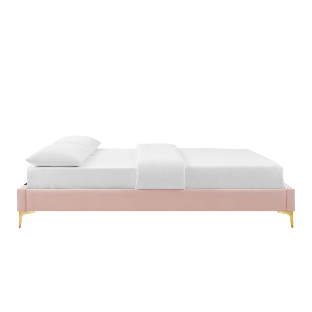 Sutton Performance Velvet Full Bed Frame - Pink