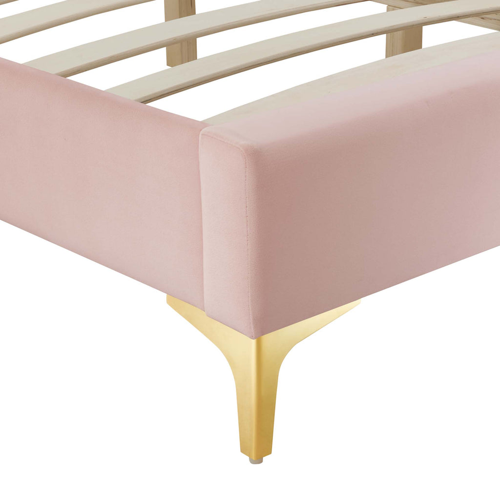 Sutton Performance Velvet Full Bed Frame - Pink