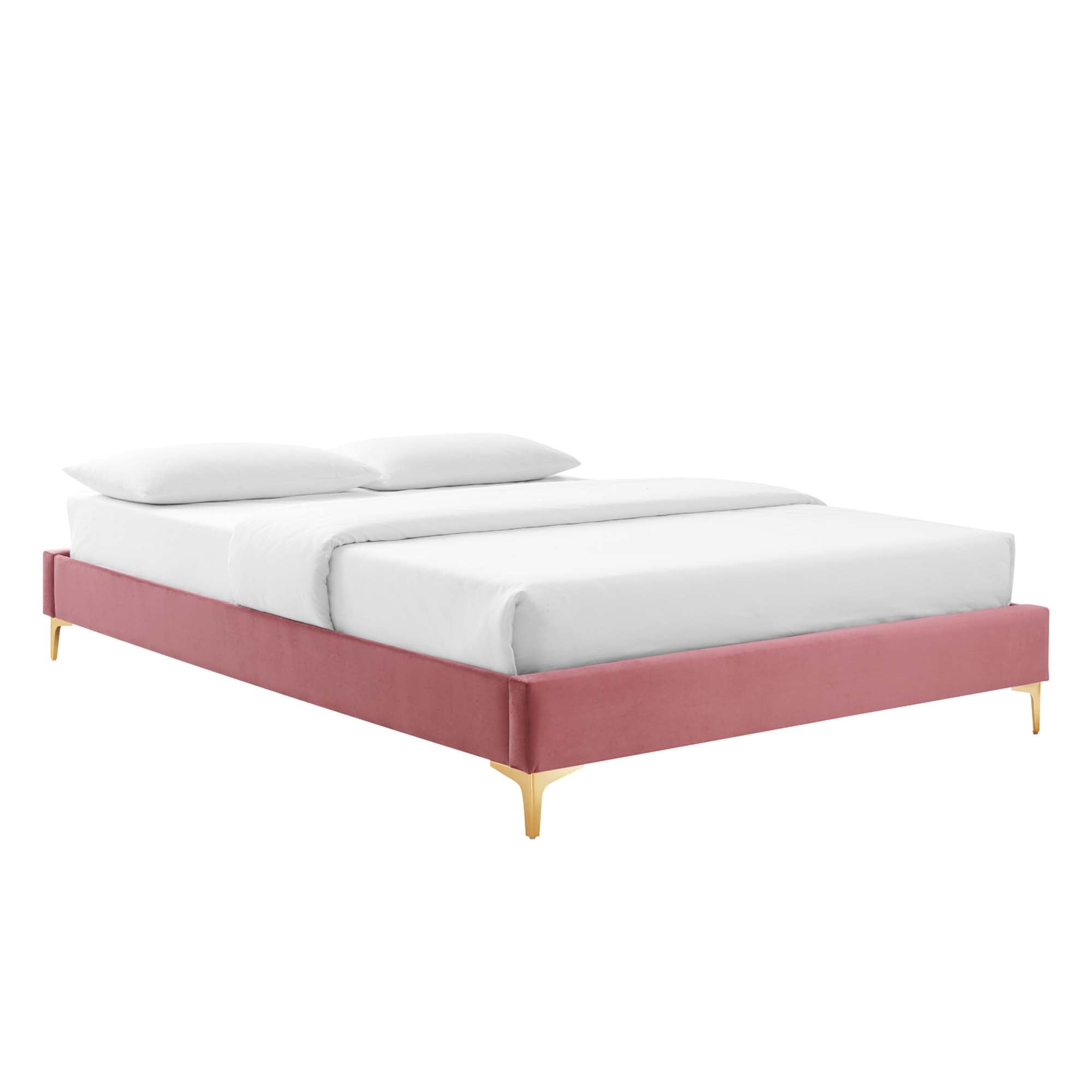 Sutton Performance Velvet King Bed Frame - Dusty Rose