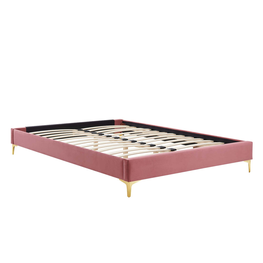 Sutton Performance Velvet King Bed Frame - Dusty Rose