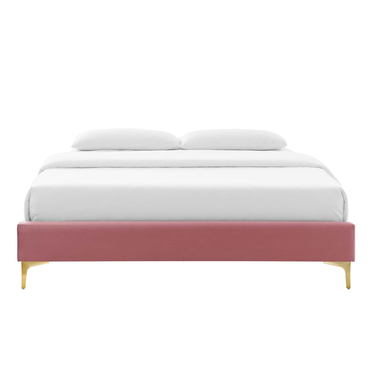 Sutton Performance Velvet King Bed Frame - Dusty Rose