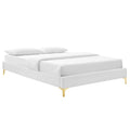 Sutton Performance Velvet King Bed Frame - White