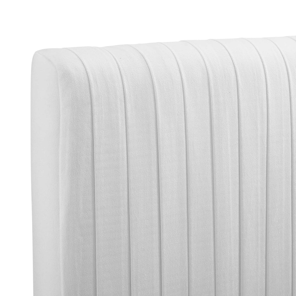 Eloise Channel Tufted Performance Velvet Full/Queen Headboard - White
