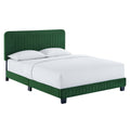 Celine Channel Tufted Performance Velvet King Platform Bed - Emerald