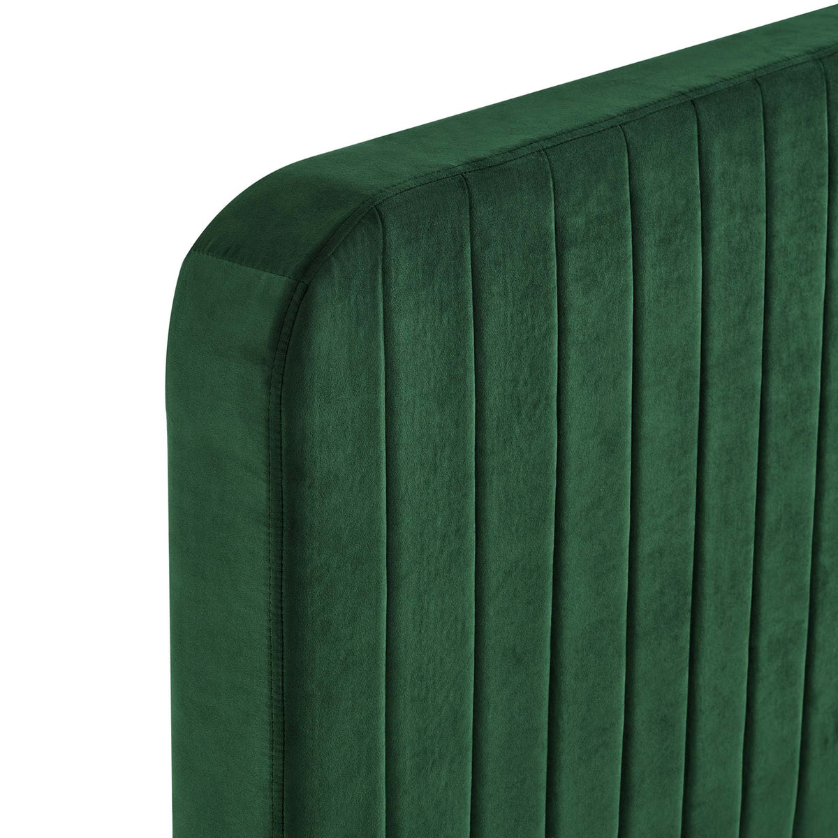Celine Channel Tufted Performance Velvet King Platform Bed - Emerald