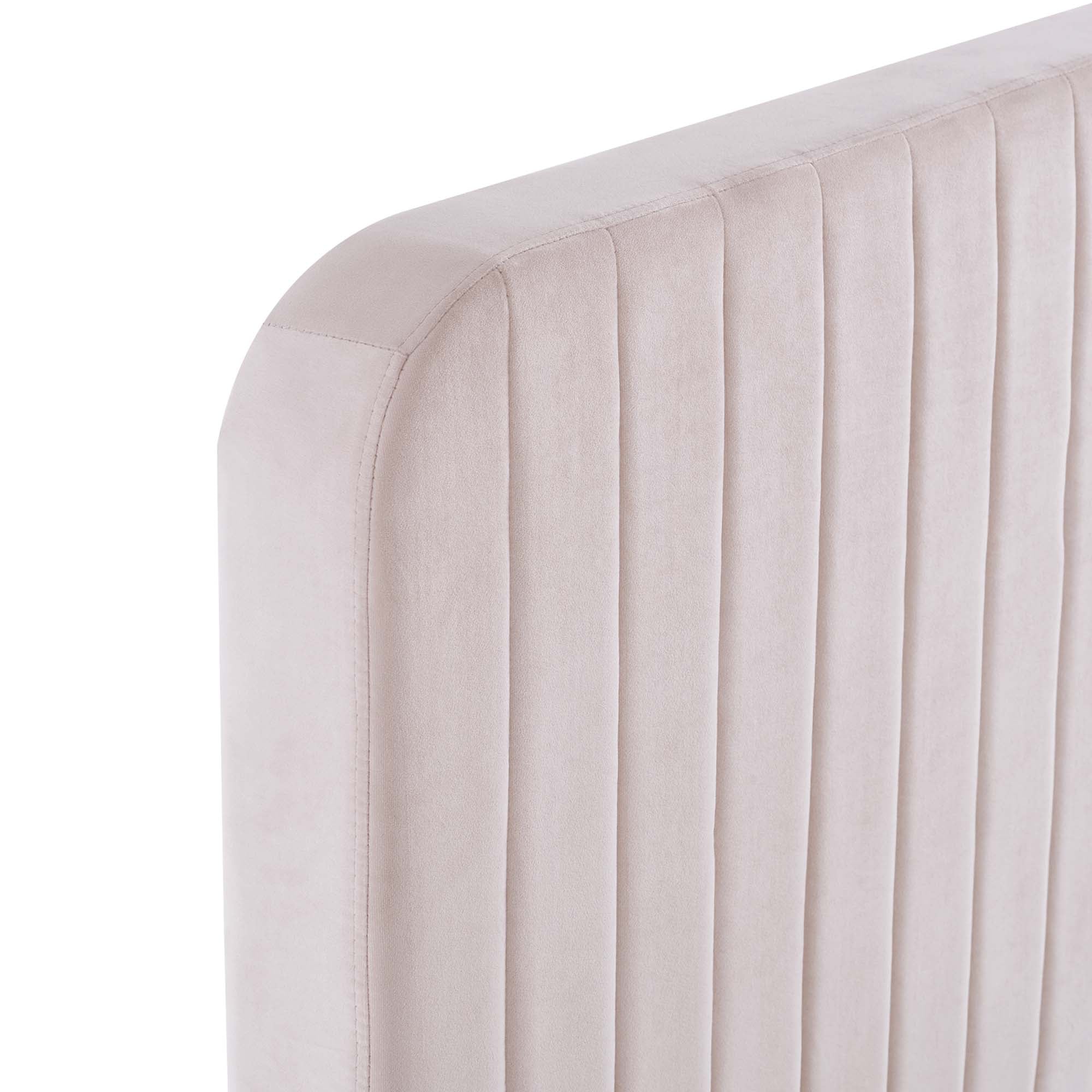 Celine Channel Tufted Performance Velvet Full Platform Bed - Pink