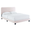 Celine Channel Tufted Performance Velvet Twin Platform Bed - Pink