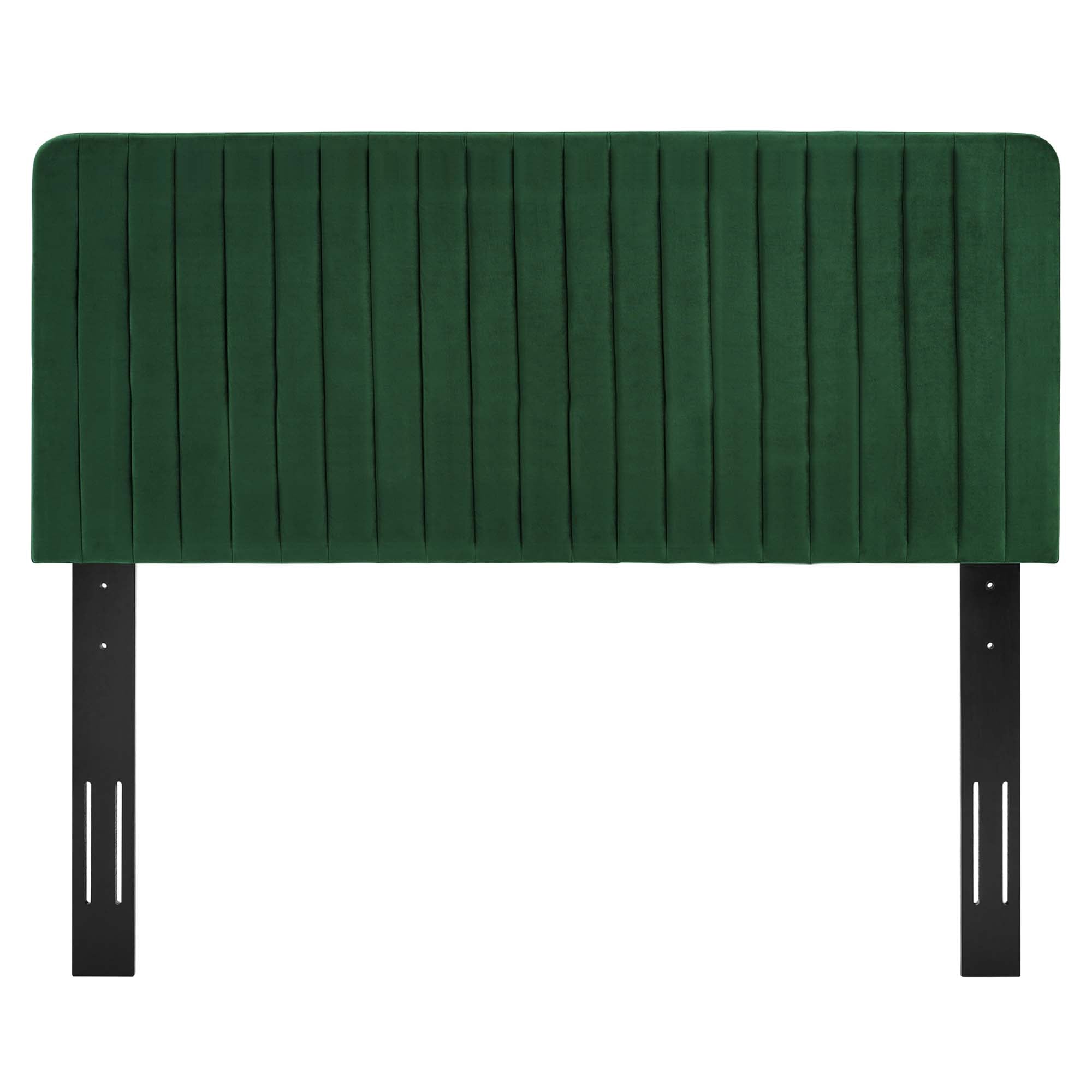 Milenna Channel Tufted Performance Velvet Twin Headboard - Emerald
