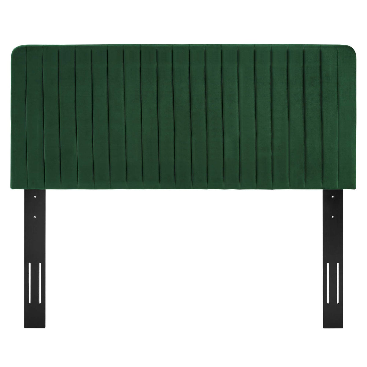 Milenna Channel Tufted Performance Velvet Full/Queen Headboard - Emerald