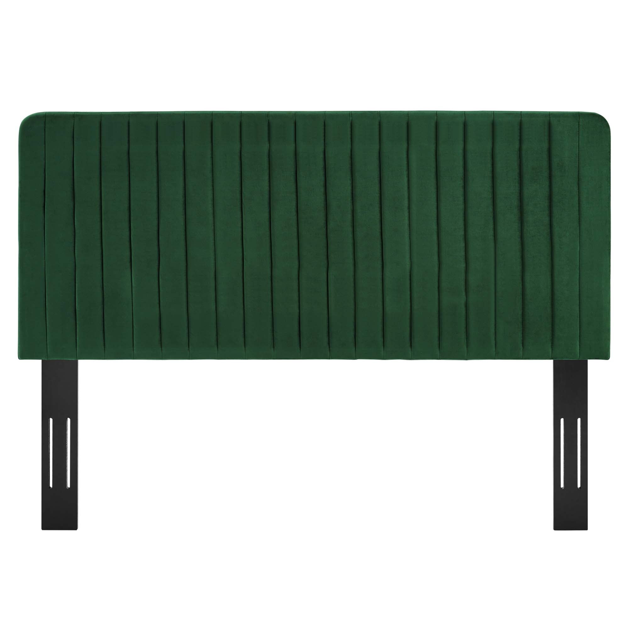 Milenna Channel Tufted Performance Velvet Full/Queen Headboard - Emerald