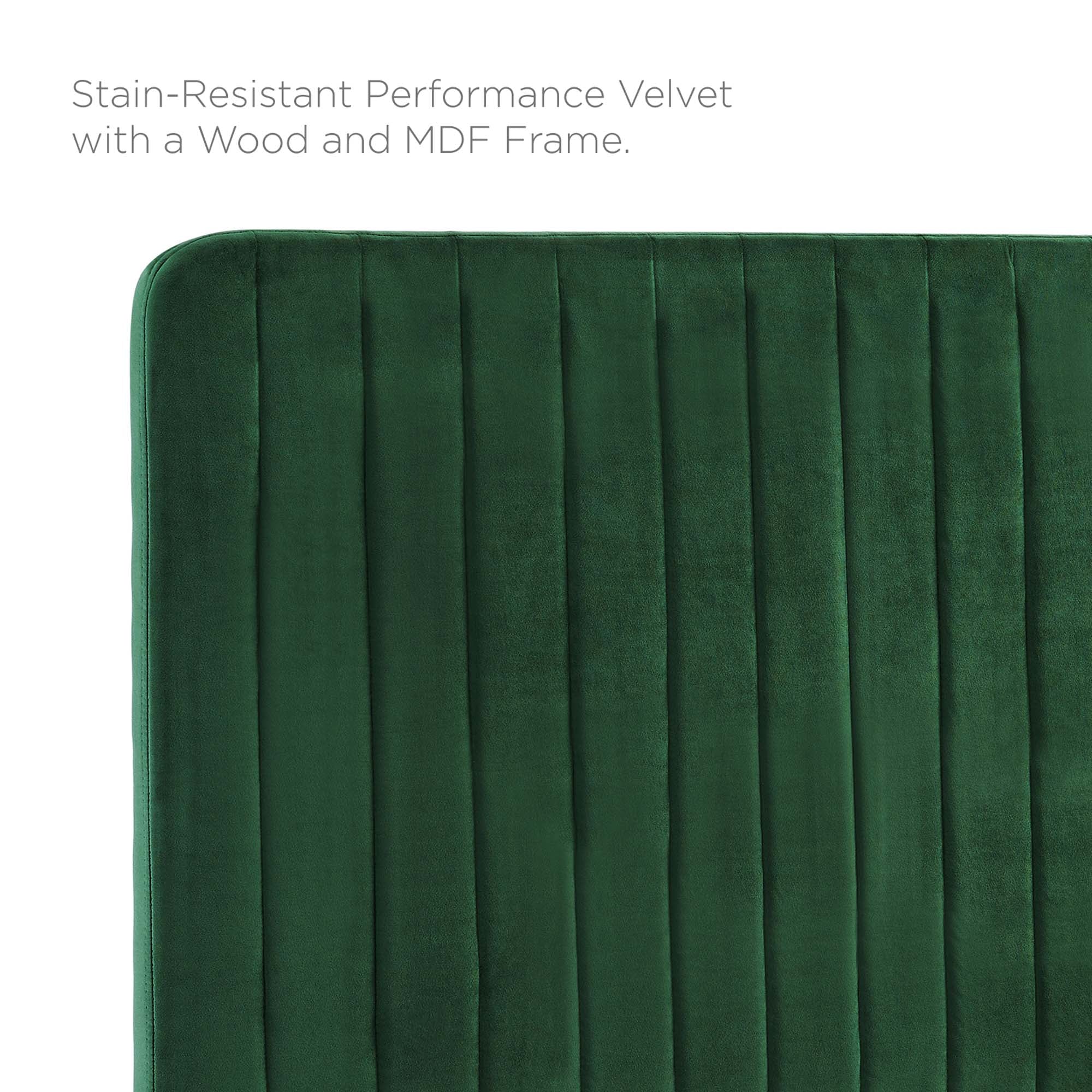 Milenna Channel Tufted Performance Velvet Full/Queen Headboard - Emerald