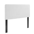 Milenna Channel Tufted Upholstered Fabric Full/Queen Headboard - White