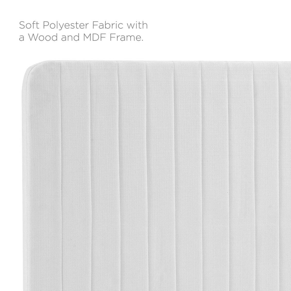 Milenna Channel Tufted Upholstered Fabric Full/Queen Headboard - White