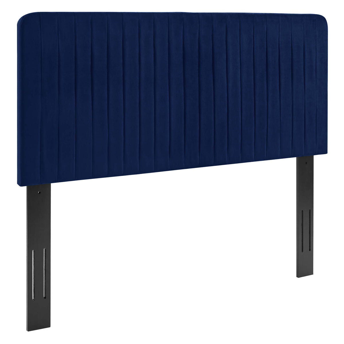 Milenna Channel Tufted Performance Velvet King/California King Headboard - Navy