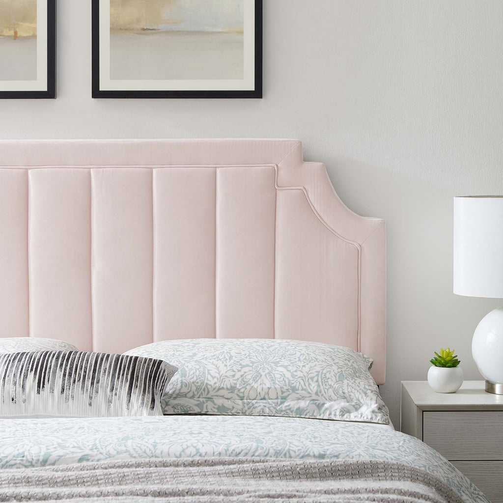 Alyona Channel Tufted Performance Velvet Twin Headboard - Pink