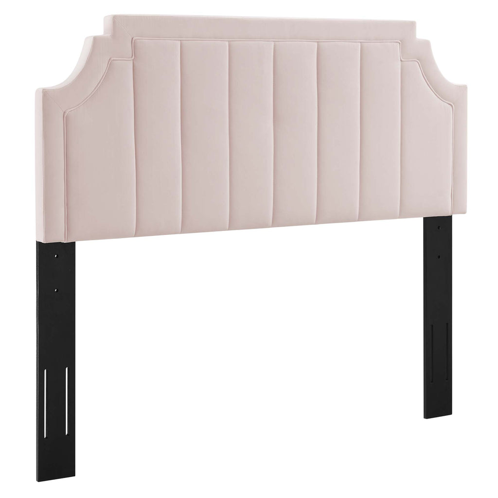 Alyona Channel Tufted Performance Velvet Full/Queen Headboard - Pink
