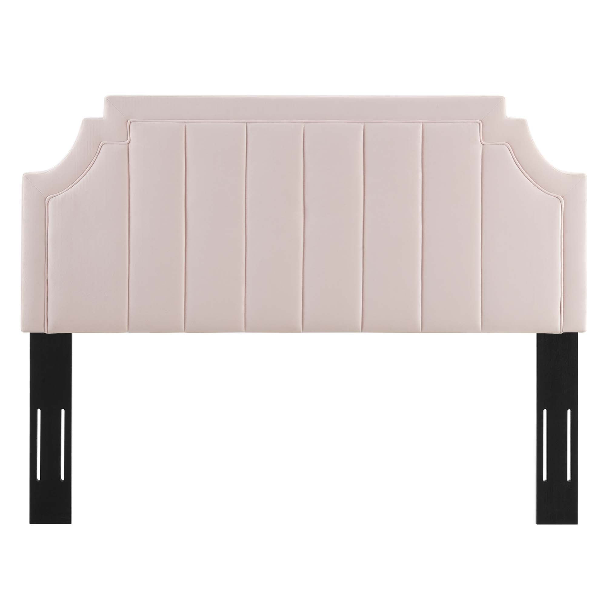 Alyona Channel Tufted Performance Velvet Full/Queen Headboard - Pink