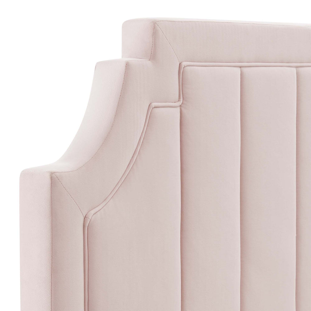 Alyona Channel Tufted Performance Velvet Full/Queen Headboard - Pink