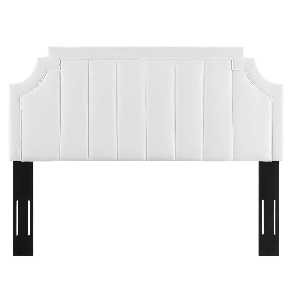 Alyona Channel Tufted Performance Velvet Full/Queen Headboard - White