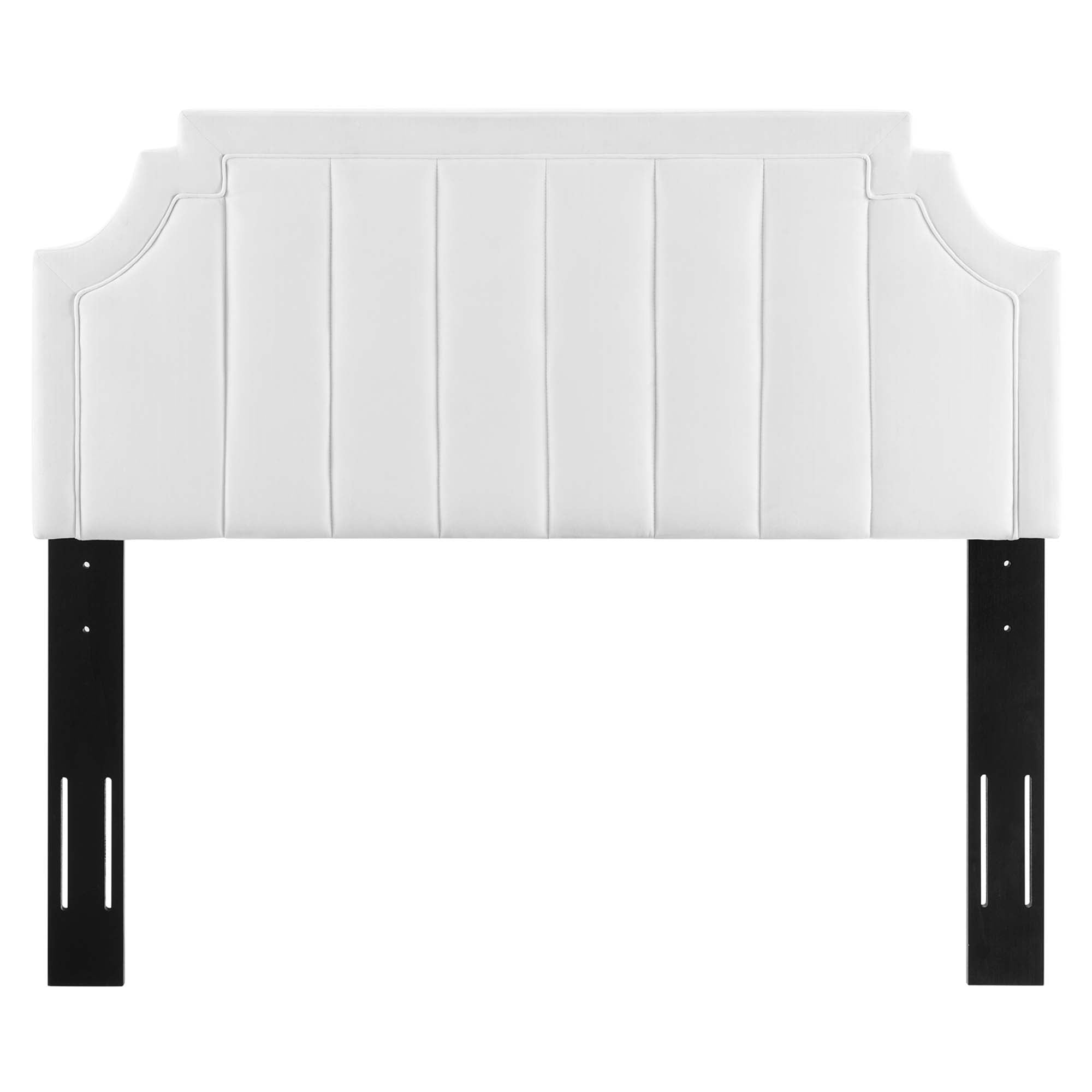 Alyona Channel Tufted Performance Velvet King/California King Headboard - White