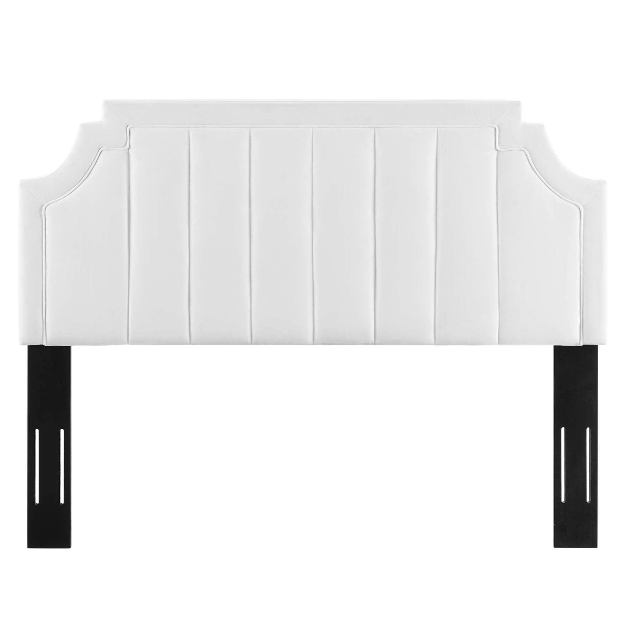 Alyona Channel Tufted Performance Velvet King/California King Headboard - White
